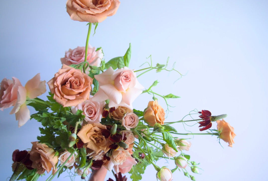 WRAPPED FLOWERS. NO VASE.