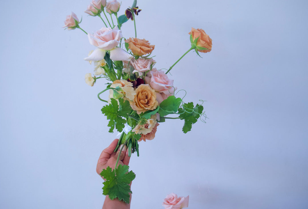 WRAPPED FLOWERS. NO VASE.