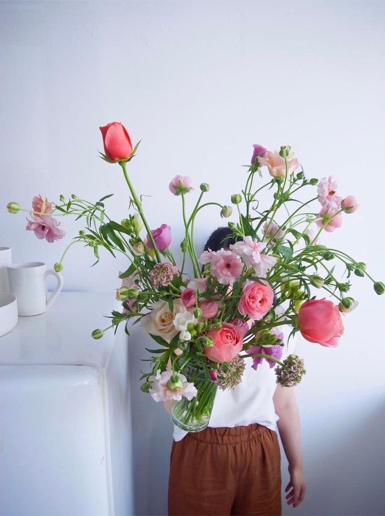 LARGE FLOWERS IN A VASE.