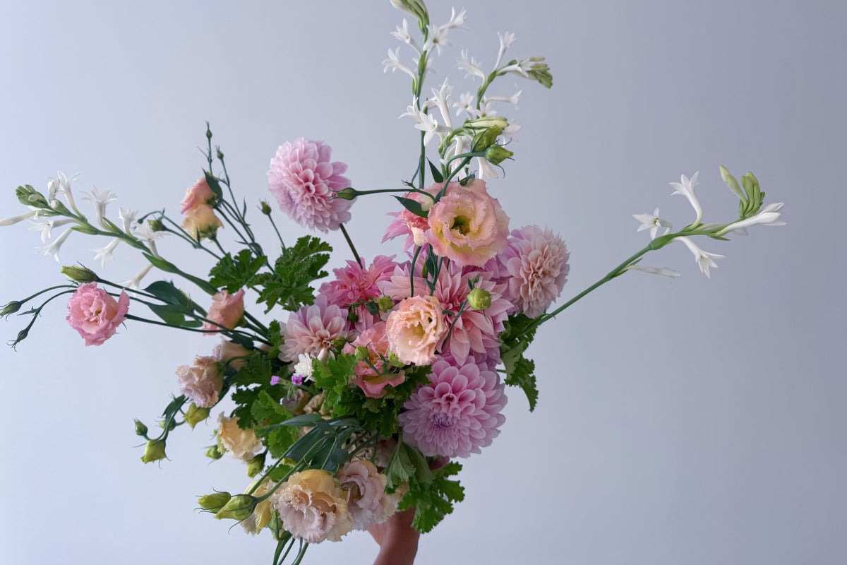 WRAPPED FLOWERS. NO VASE.