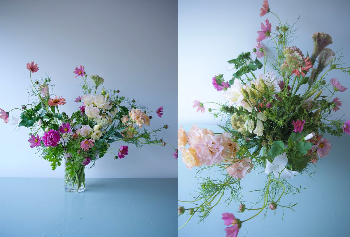 FLOWERS DESIGNED IN A VASE.