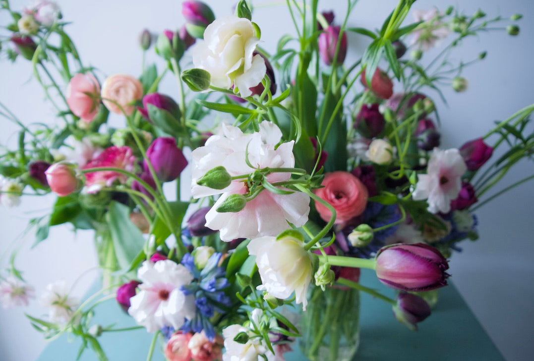 FLOWERS DESIGNED IN A VASE.