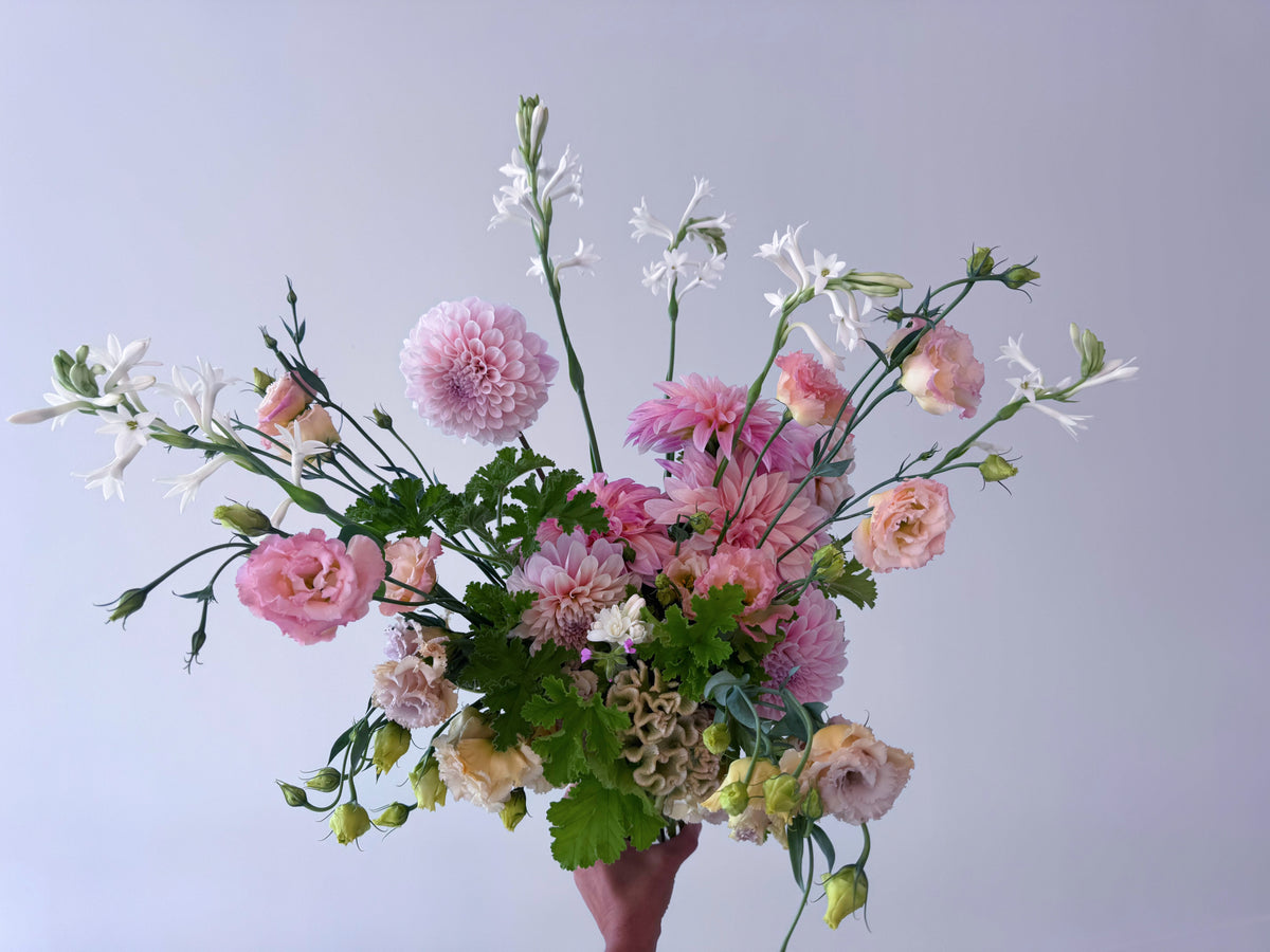 WRAPPED FLOWERS. NO VASE.