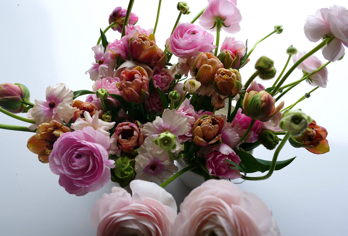 WRAPPED FLOWERS. NO VASE.