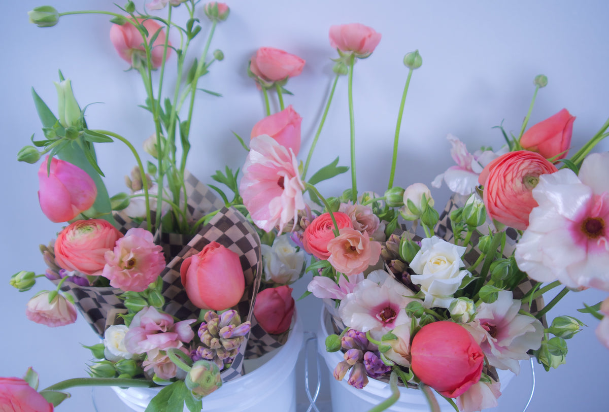 WRAPPED FLOWERS. NO VASE.