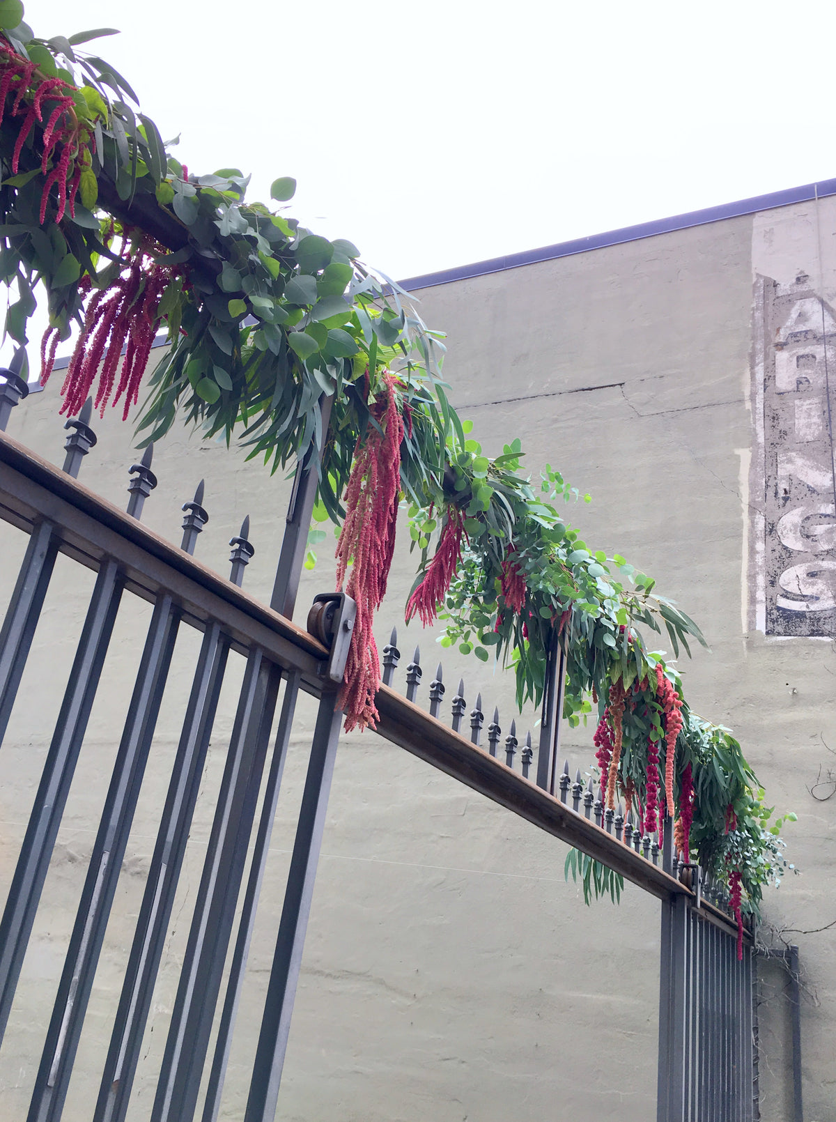Hanging Amaranth Garland. Wedding Florist.